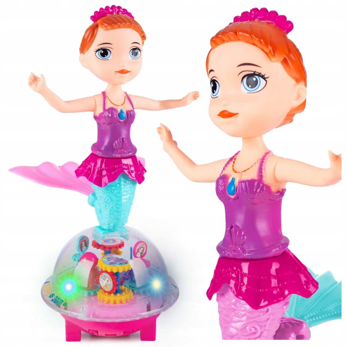 LALKA INTERAKTYWNA BALETNICA SYRENKA TAŃCZY ŚWIECI ŚPIEWA PREZENT NA ŚWIĘTA Z2084