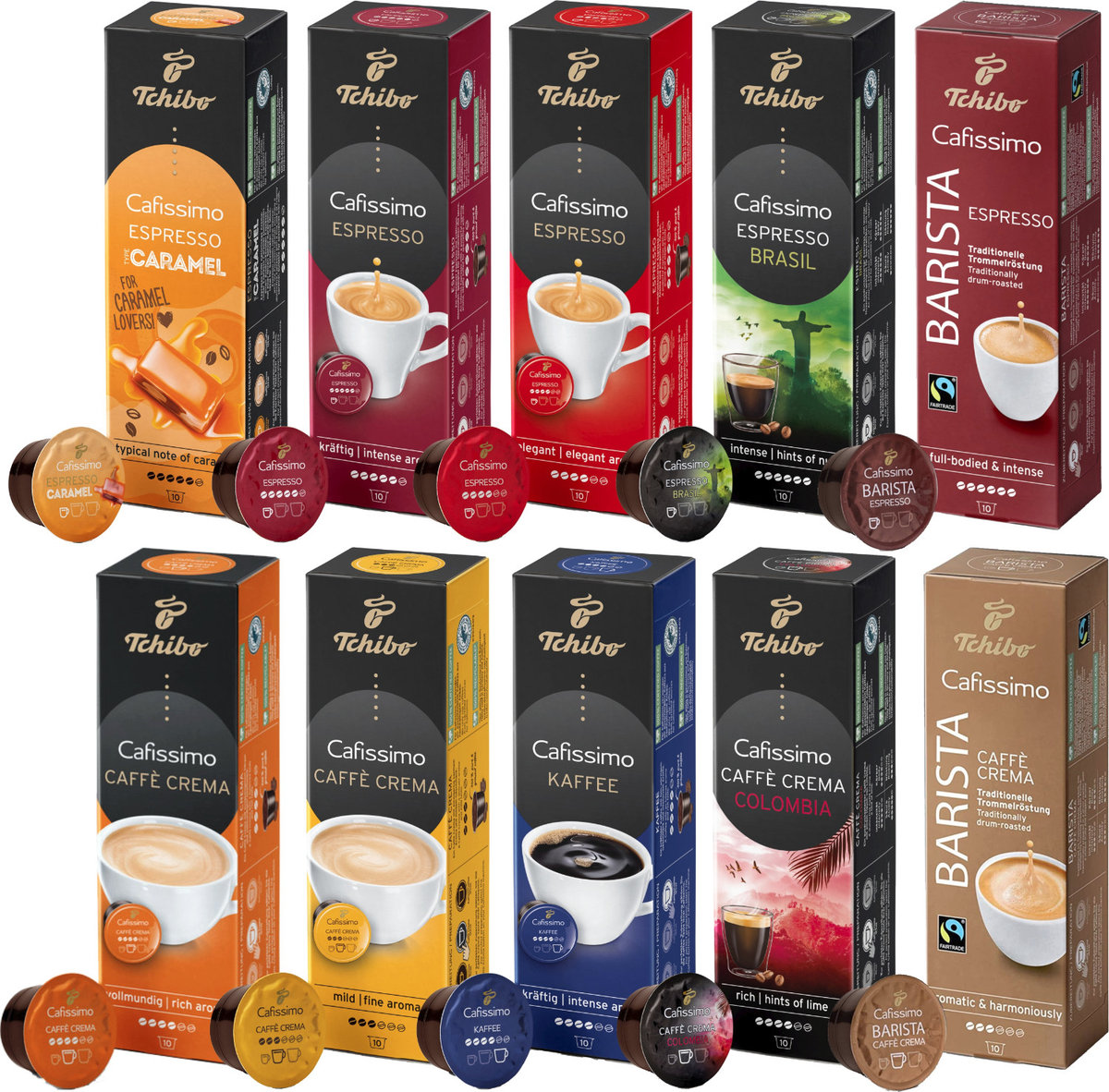 Kapsułki do Tchibo Cafissimo Zestaw MIX 100 szt Selection