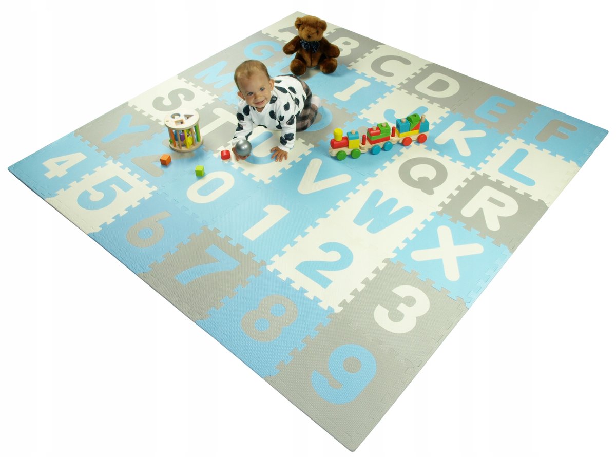 DUŻA MATA PUZZLE PIANKOWE 36EL EVA 180x180 ALFABET