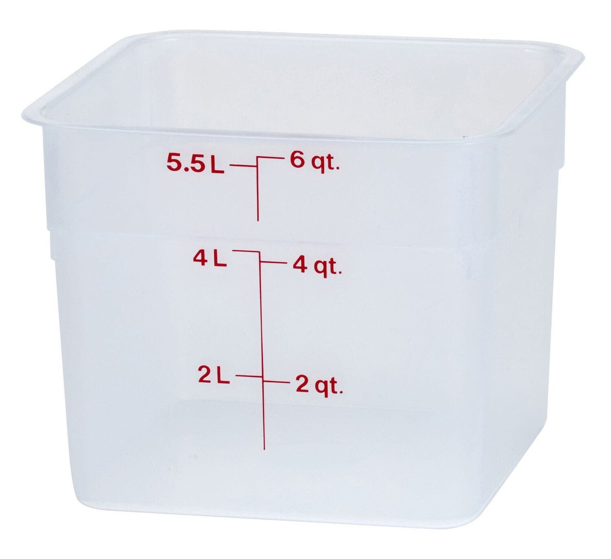 Przezroczysty pojemnik polipropylenowy na żywność CamSquare, Cambro, 5,7 l, 5,7L 215x215x(H)185mm