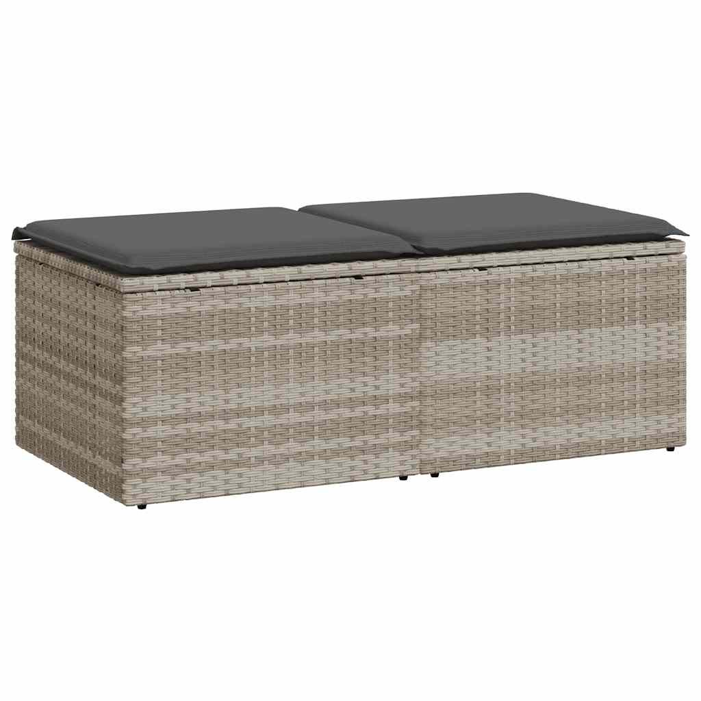 vidaXL 2-cz sofa ogrodowa z poduszkami, jasnoszary, rattan PE i akacja