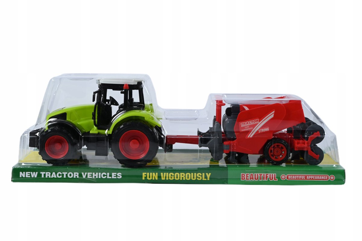 DUŻY TRAKTOR ROLNICZY Z PRZYCZEPĄ CIĄGNIK MASZYNA