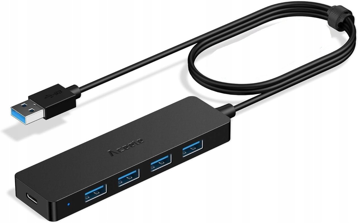 HUB USB 4w1 4-Portowy USB-A 3.0 Superszybki Transfer Danych 5Gbit/s 60cm