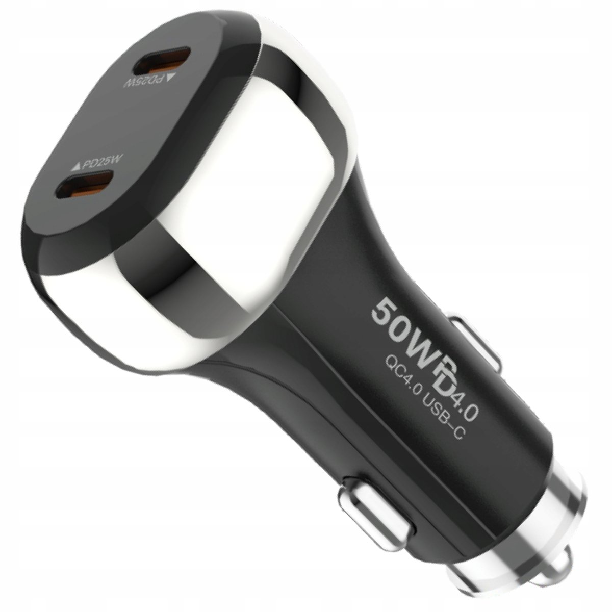 ŁADOWARKA SAMOCHODOWA SZYBKIE ŁADOWANIE 2x USB-C PD QC 50W MOCNA 3A