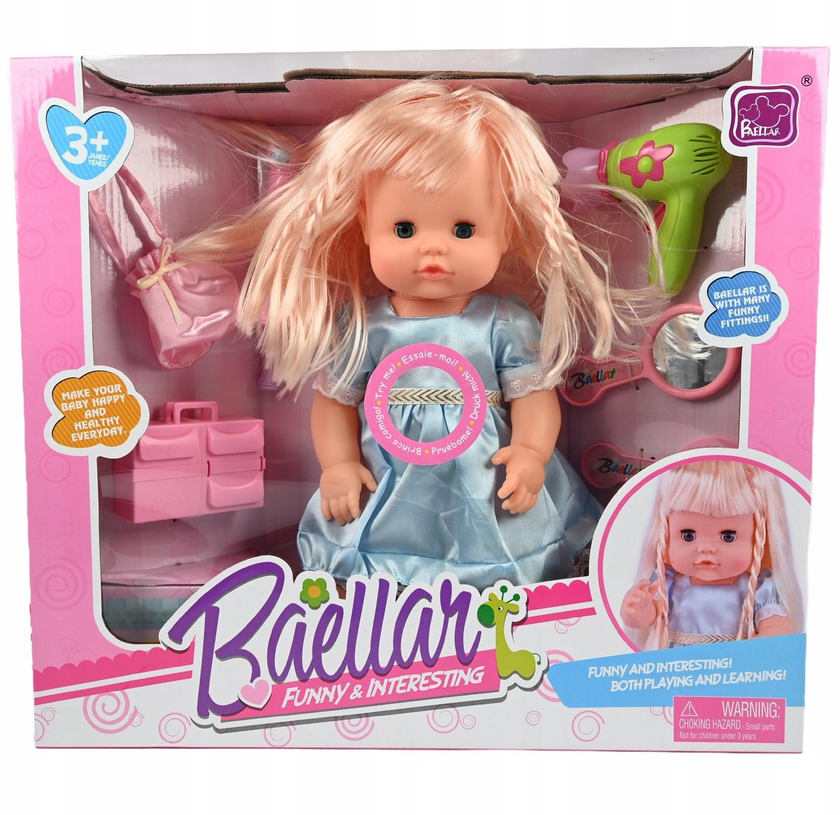 LALKA BLONDYNKA JAK ŻYWA DZIEWCZYNKA ZAMYKA OCZY ŚMIEJE SIĘ