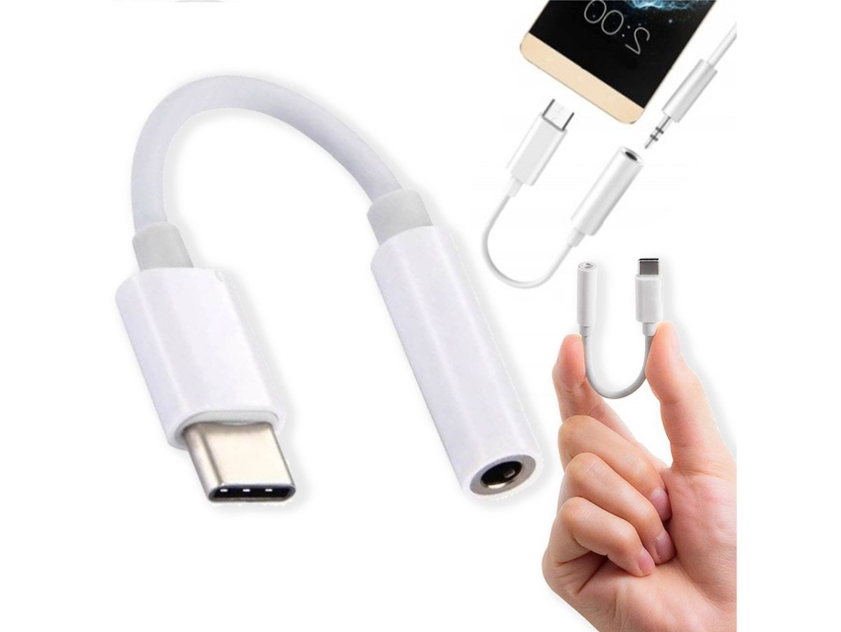 Adapter Kabel Usb-C Typ C Do Gniazda Słuchawek Mini Jack 3,5Mm Aux