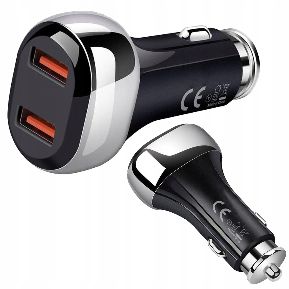 ŁADOWARKA SAMOCHODOWA SZYBKIE ŁADOWANIE 2x USB QC 36W MOCNA 3A