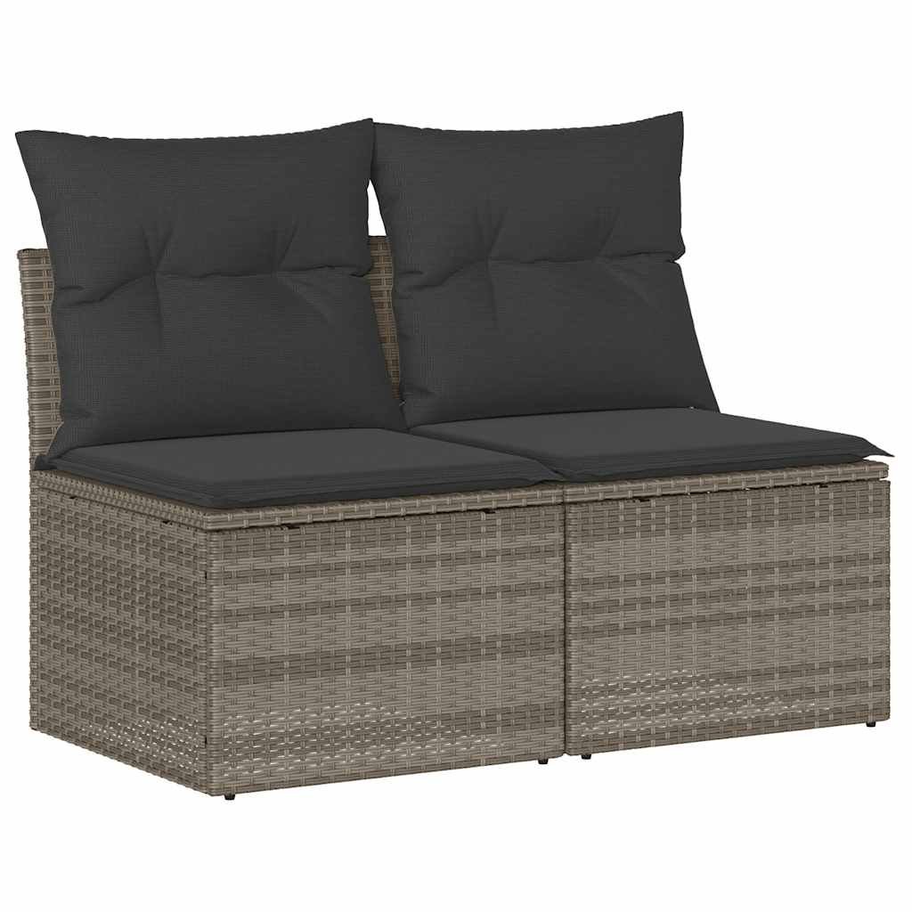 vidaXL 4-cz sofa ogrodowa z poduszkami, jasnoszary, rattan PE i akacja