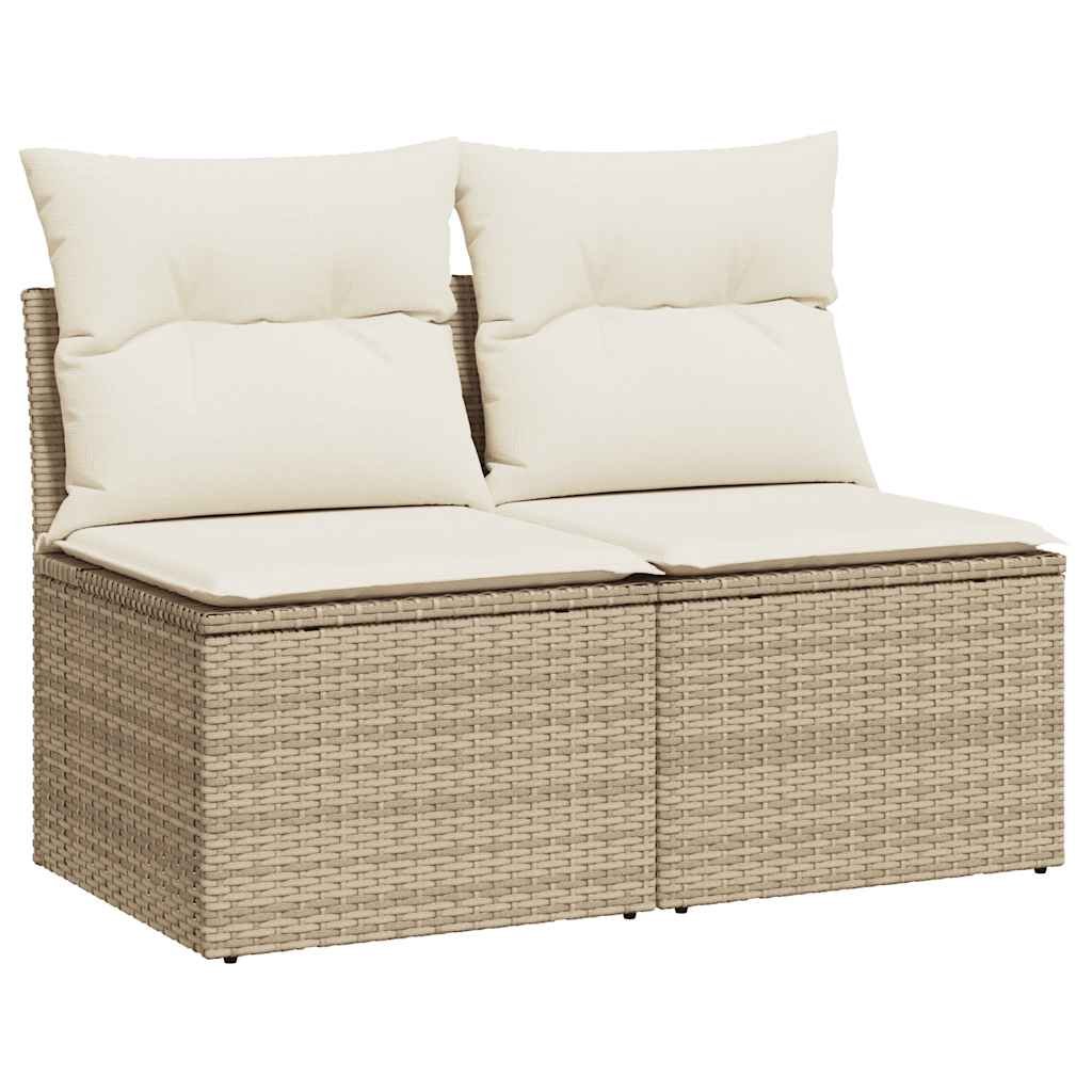 vidaXL 4-cz. sofa ogrodowa z poduszkami, beżowy, rattan PE i akacja