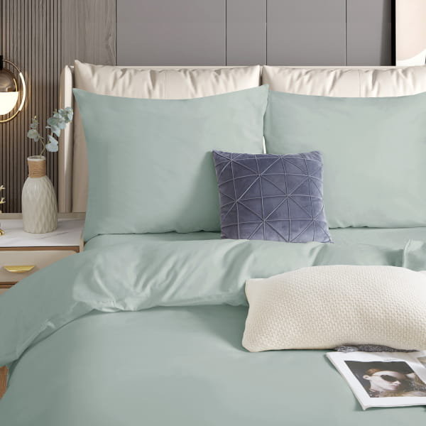 Szałwia Pościel Jednobarwna Satyna Bawełniana 160x200