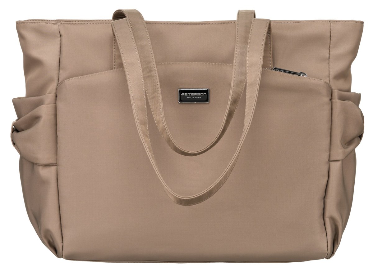 PETERSON Duża i pojemna torba damska shopper bag na suwak uchwyty na ramię mieści a4 kieszonki