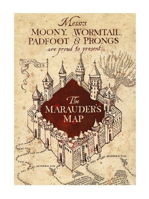 Pocztówka Harry Potter Mapa Huncwotów pocztówki kartki pocztowe