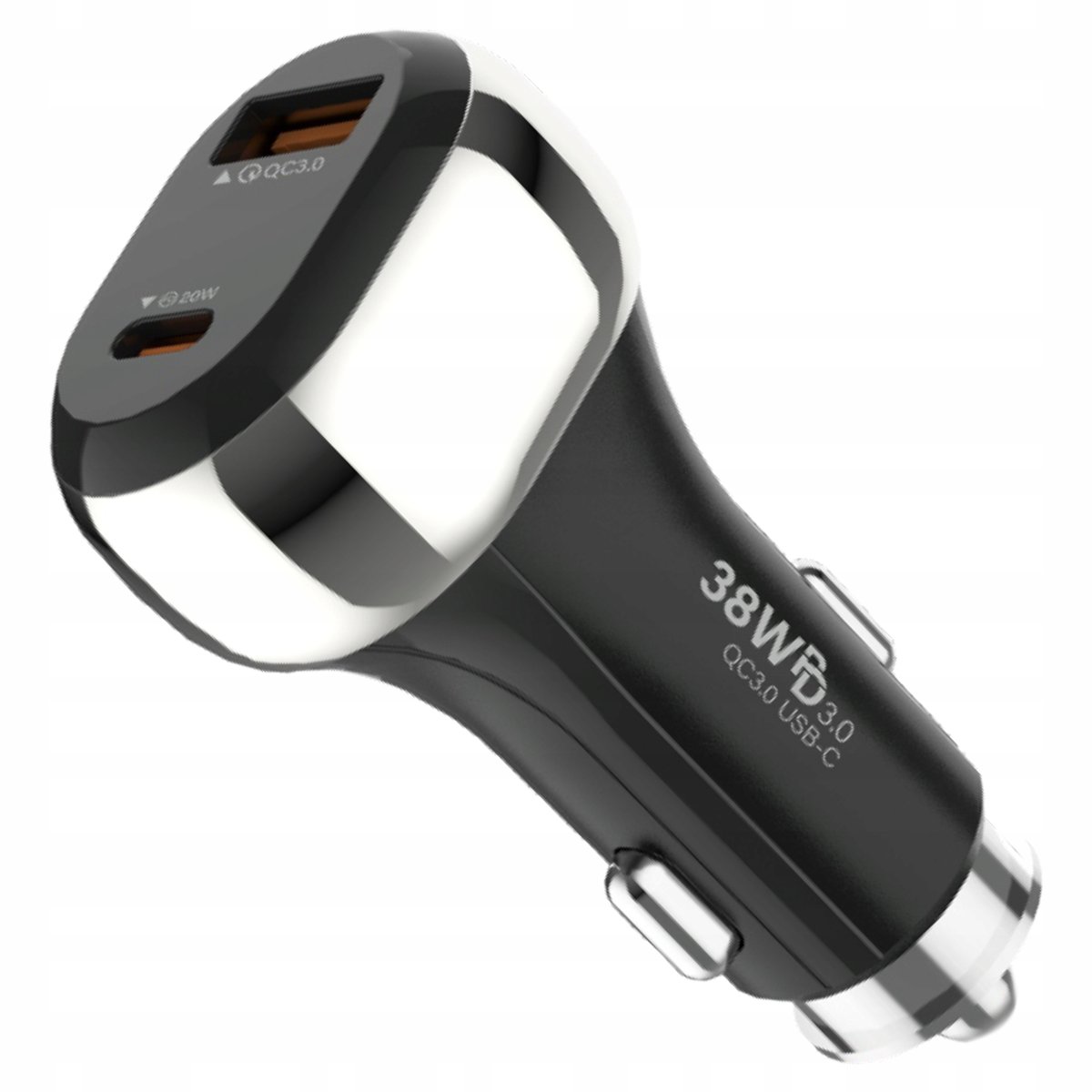 ŁADOWARKA SAMOCHODOWA SZYBKIE ŁADOWANIE USB USB-C PD QC 38W MOCNA 3A