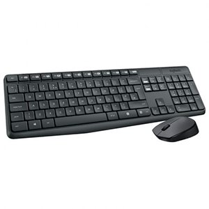 Zestaw bezprzewodowej klawiatury i myszy Logitech MK235 dla systemu Windows, układ hiszpański QWERTY – szary