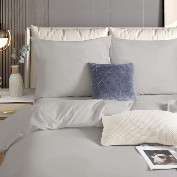 Taupe Pościel Jednobarwna Satyna Bawełniana 140x200