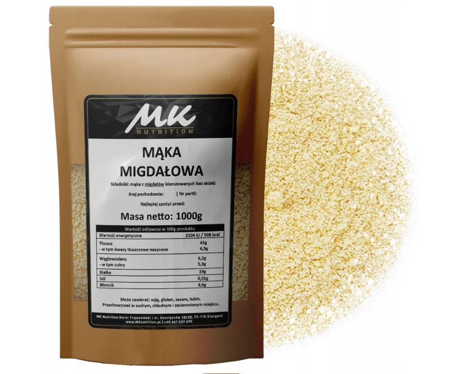 MK Nutrition, Mąka migdałowa, 1000g