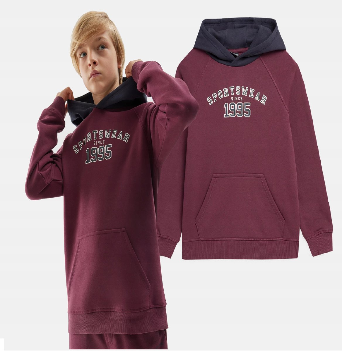 4F BLUZA CHŁOPIĘCA DRESOWA SPORTOWA Z KAPTUREM