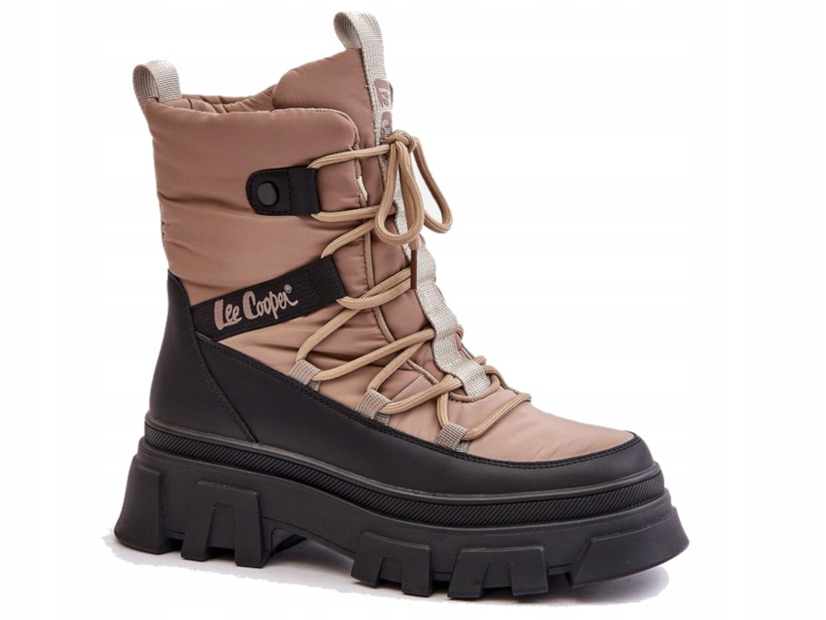 BUTY botki damskie LEE COOPER trapery LCJ-24-47-3143 gruba podeszwa 39