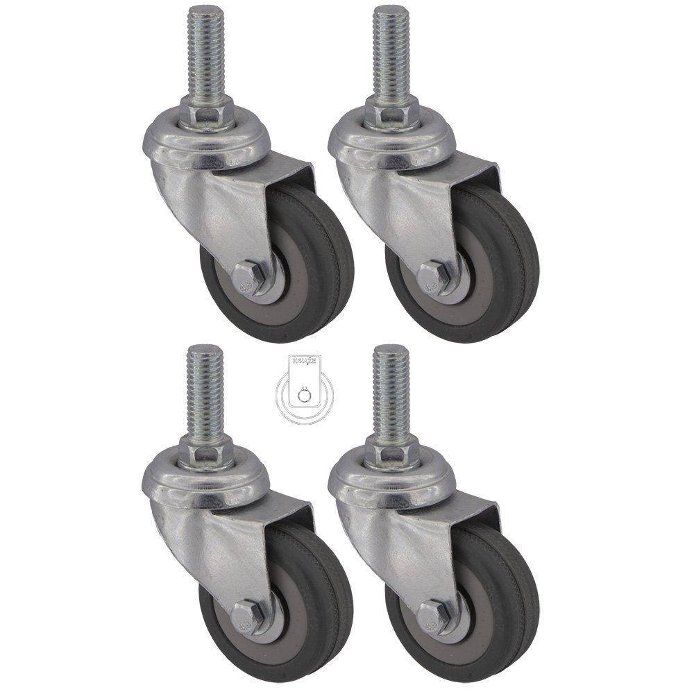 4x6PPGUM50 zestaw kołowy skrętny fi 50 mm - komplet 4 szt./ kolaksiaze