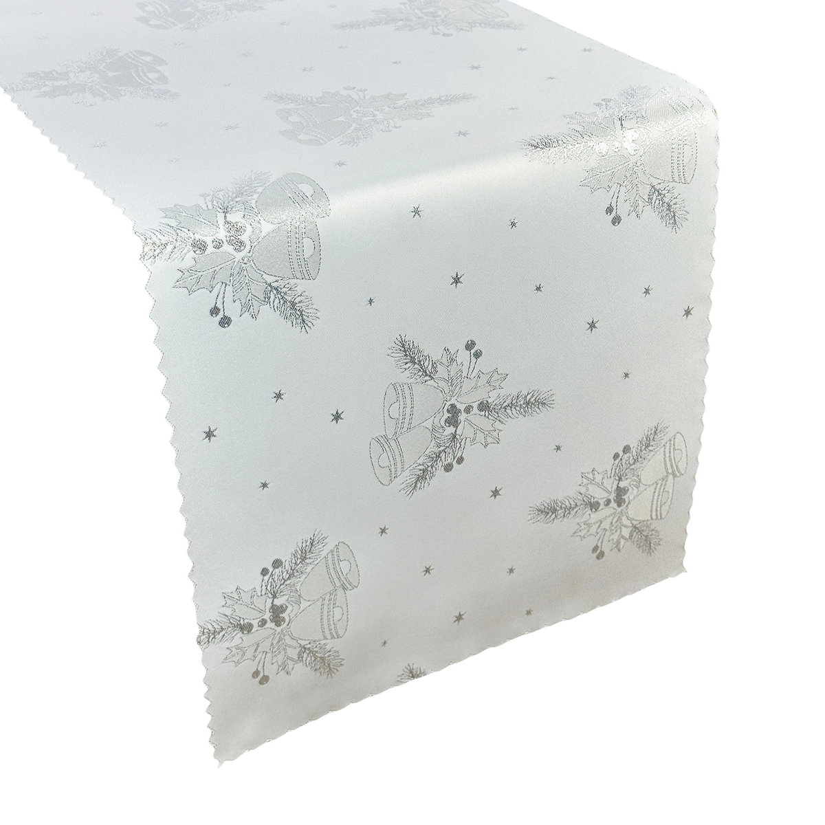 Bieżniki Boże Narodzenie Dzwonek Srebrny-40x120 cm
