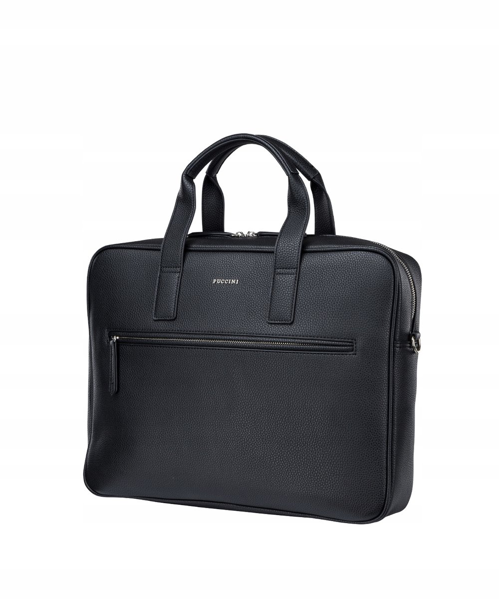 Torba Na Laptopa Męska Aktówka do Pracy 15'' PUCCINI Czarna BLXP0034 1