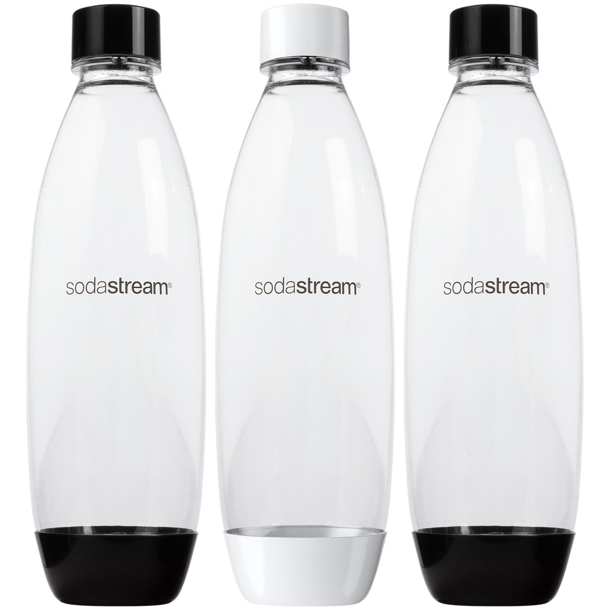 Butelki SodaStream 1L Fuse Dwupak Czarne + Butelka Pet Biała 1 litr