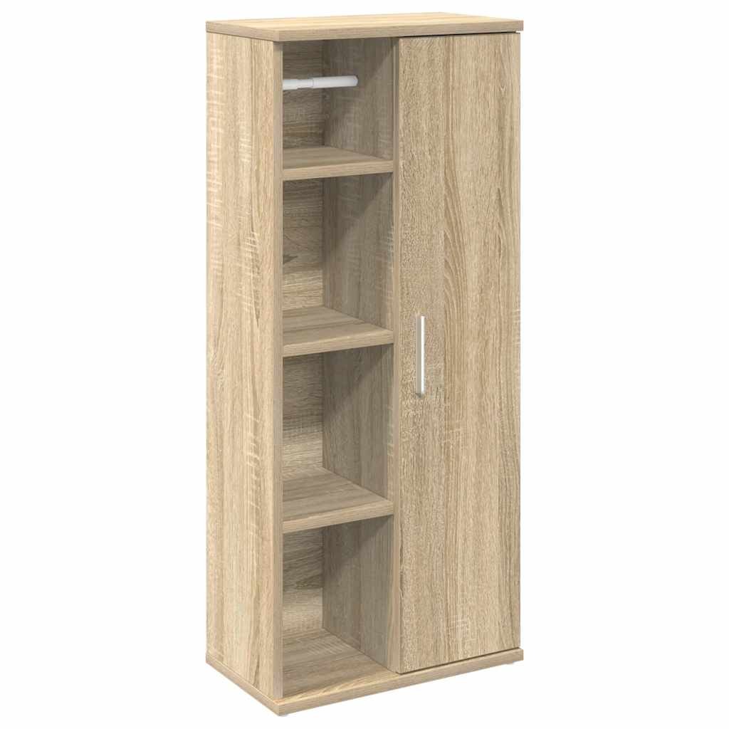 vidaXL Szafka łazienkowa z uchwyty na rolki dąb sonoma 39x22x90 cm