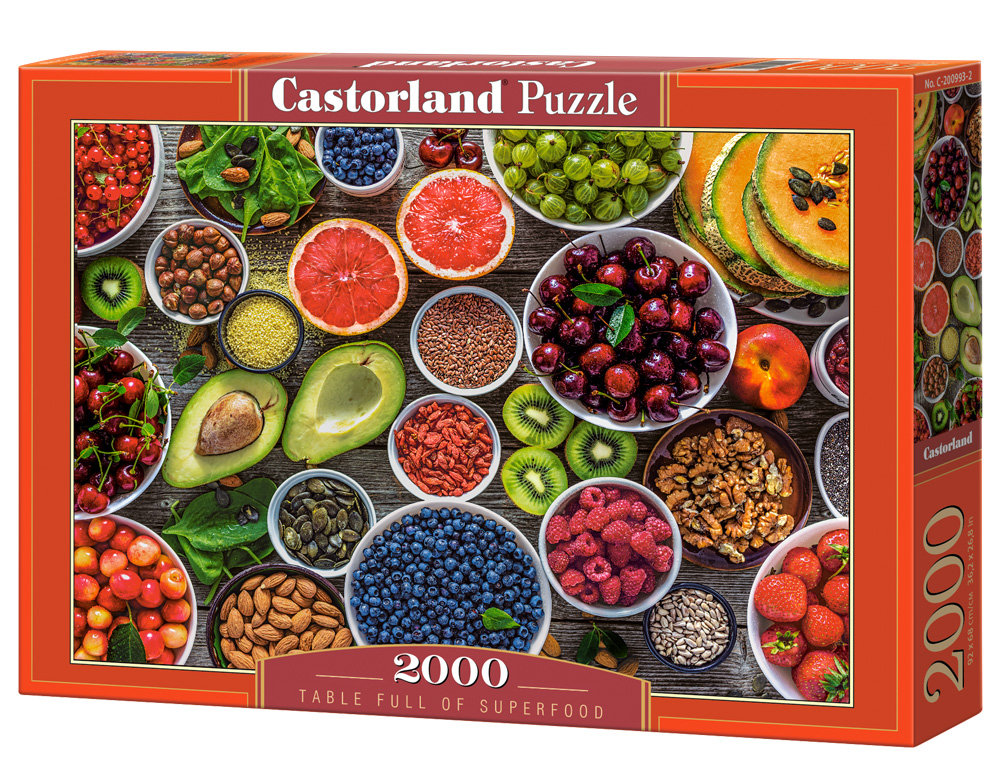 Puzzle 2000 elementów. Stół pełen zdrowego jedzenia