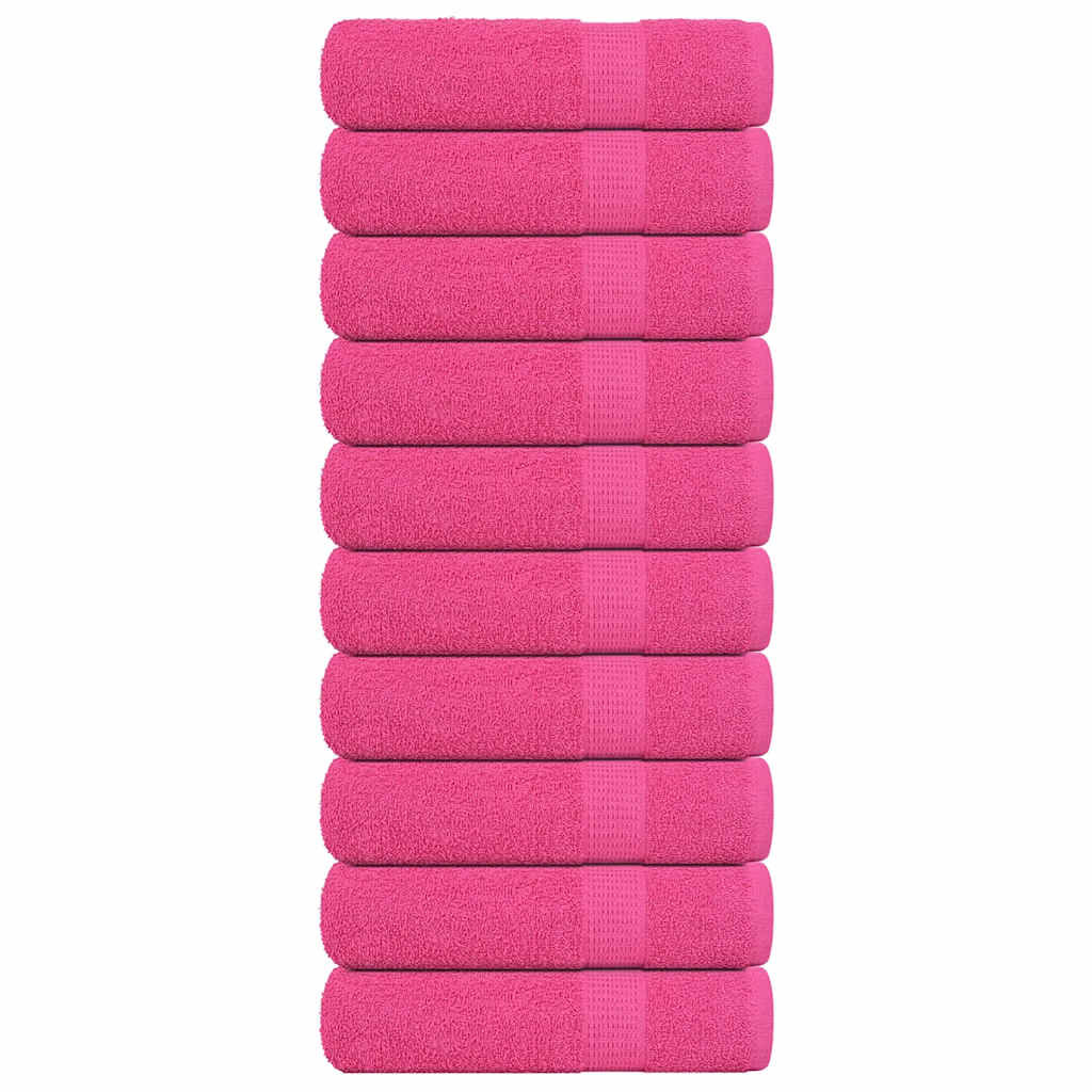 vidaXL Ręczniki do rąk, 10 szt, różowe, 50x100 cm, bawełna 100%