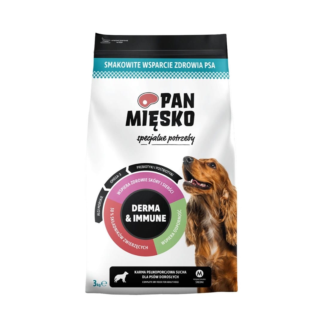 Pan Mięsko Derma & Immune M 3 kg Sucha Karma dla Psa