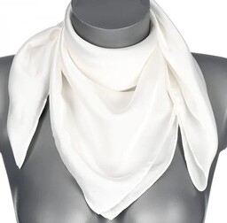 Chusta damska apaszka SATYNOWA gawroszka wielofunkcyjna biała