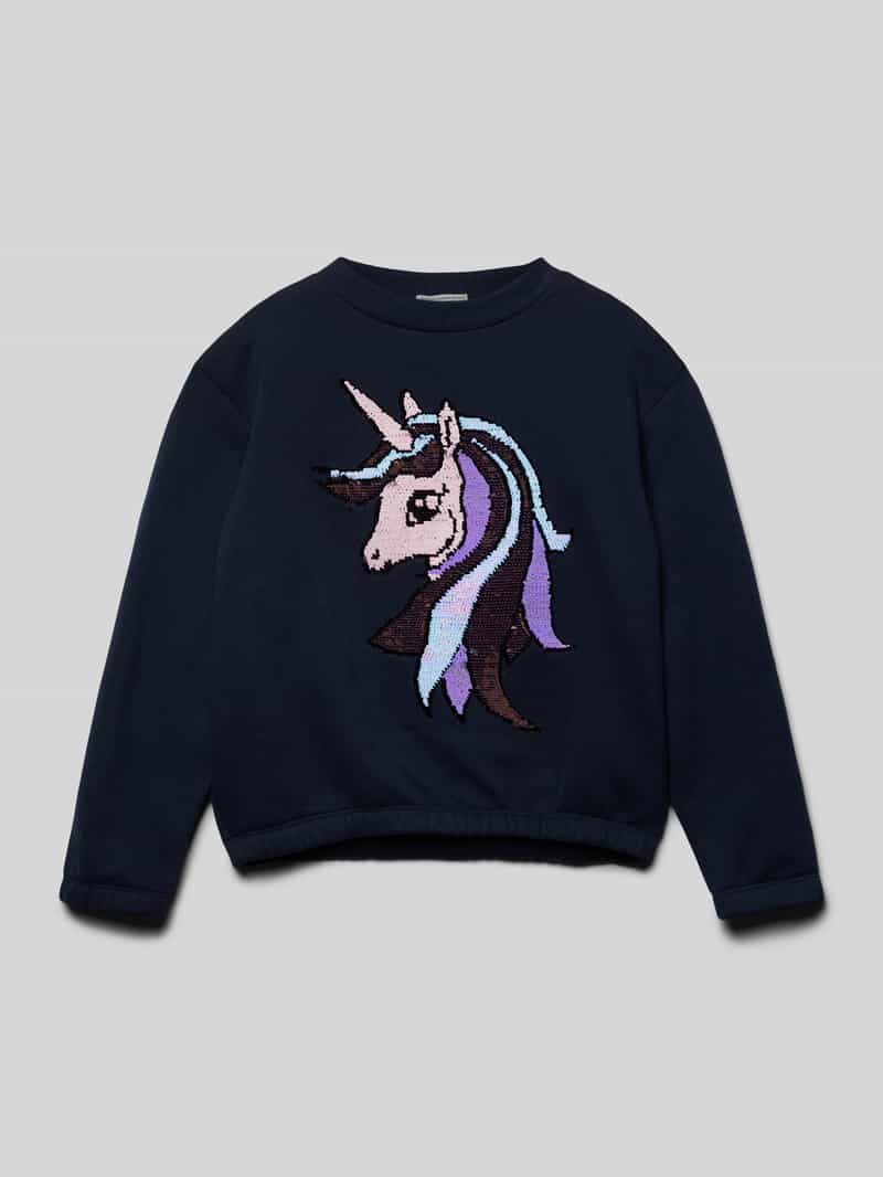 Bluza z mieszanki bawełny o kroju regular fit i interaktywnym designie
