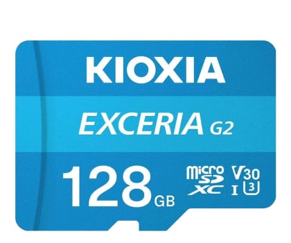 KIOXIA 128GB microSDXC Exceria gen 2 C10 UHS-I U3 V30