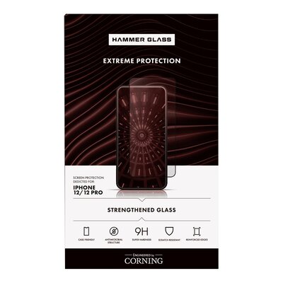 Szkło hartowane HAMMER GLASS Corning do Apple iPhone 12/12 Pro | Bezpłatny transport