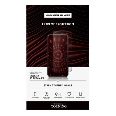 Szkło hartowane HAMMER GLASS Corning do Apple iPhone 15 Pro Max | Bezpłatny transport