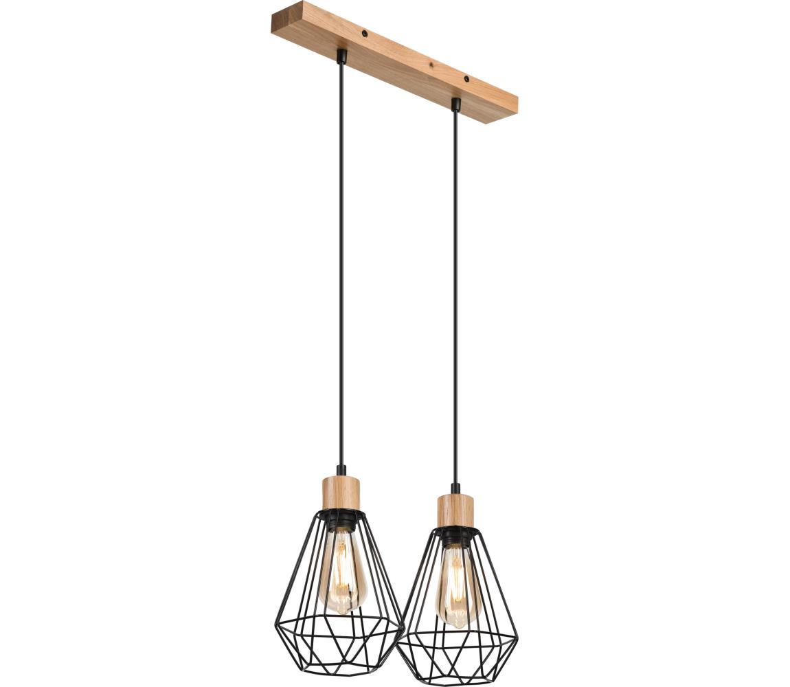 Brilagi - Żyrandol na lince WOODY BASKET 2xE27/60W/230V dąb