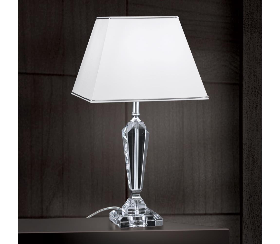 Orion LA 4-1201 - Kryształowa lampa stołowa VERONIQUE 1xE27/60W/230V biały/chrom