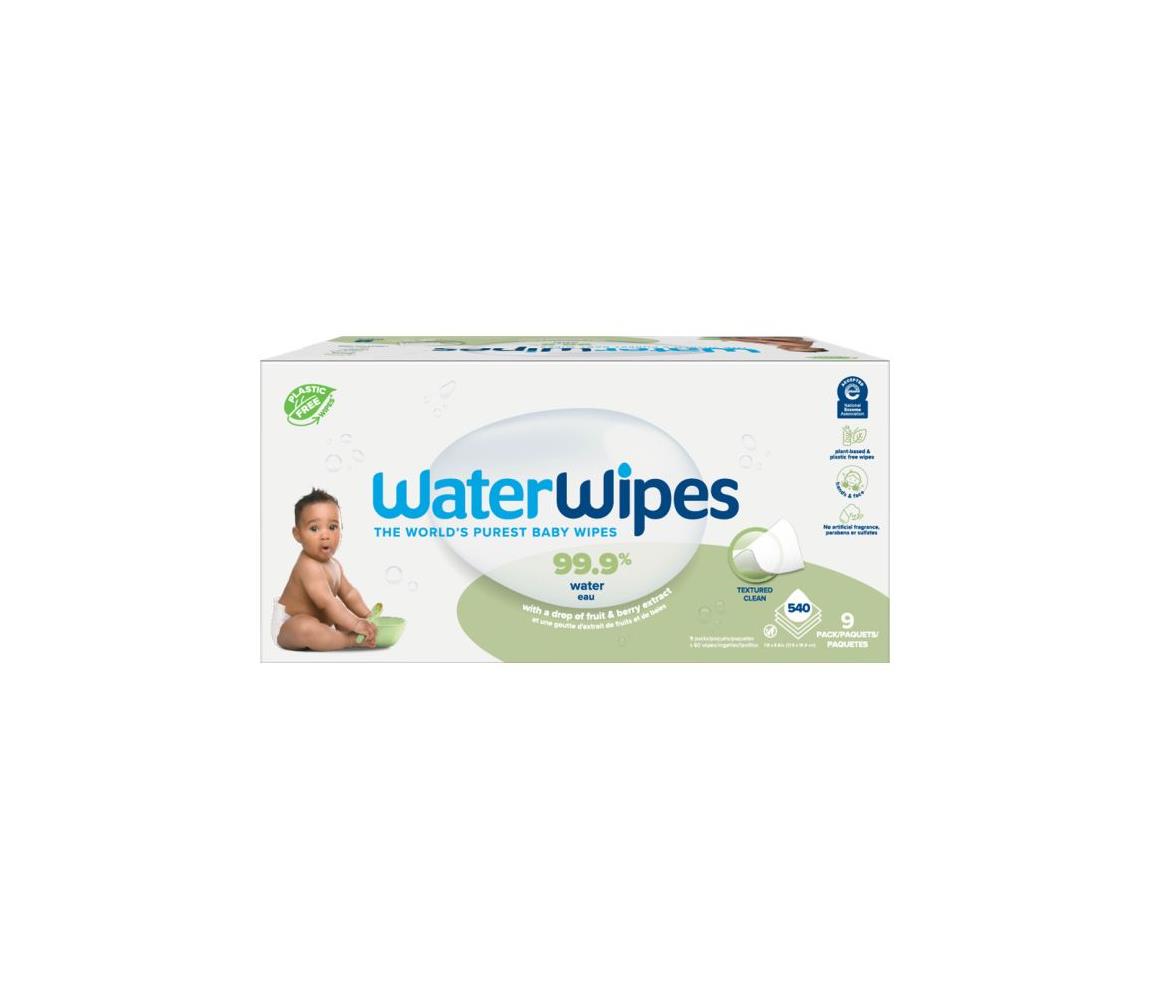 WaterWipes - ZESTAW 9x Chusteczki nawilżane bez plastiku Soapberry 60 szt (540 ks)