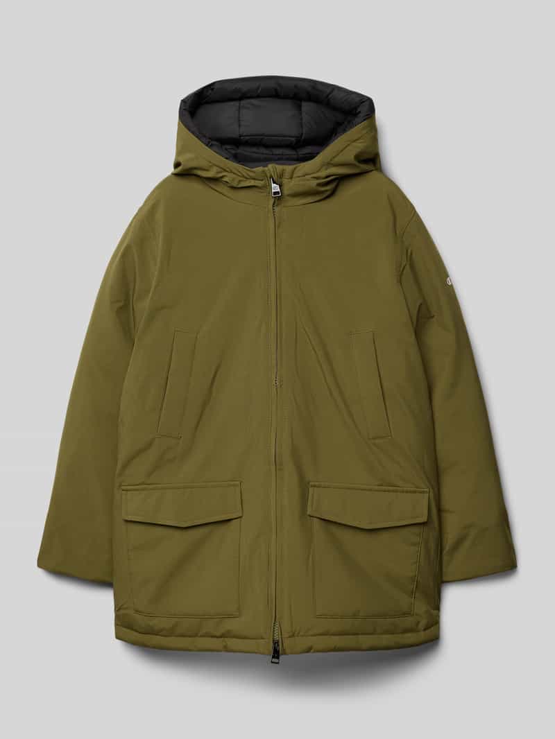 Parka z kieszeniami z patką
