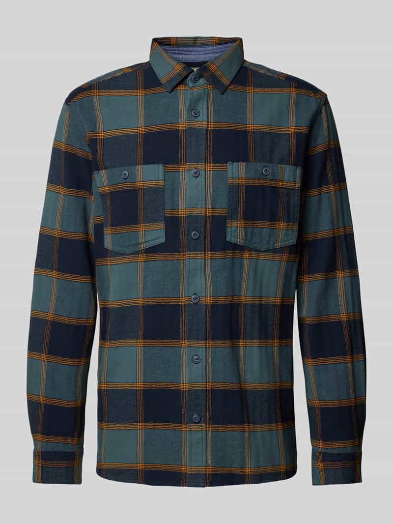 Koszula flanelowa o kroju regular fit z czystej bawełny ze wzorem w kratkę