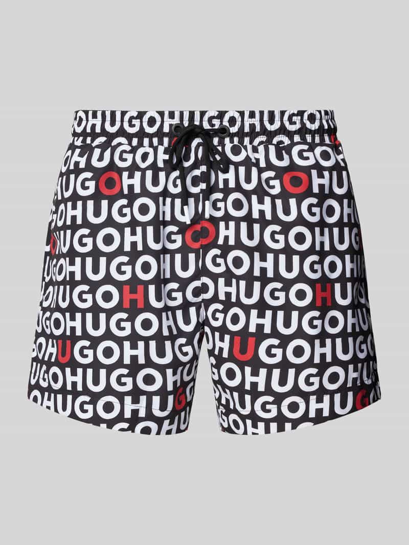 Spodenki kąpielowe o kroju regular fit z nadrukiem z logo model ‘TORTUGA’