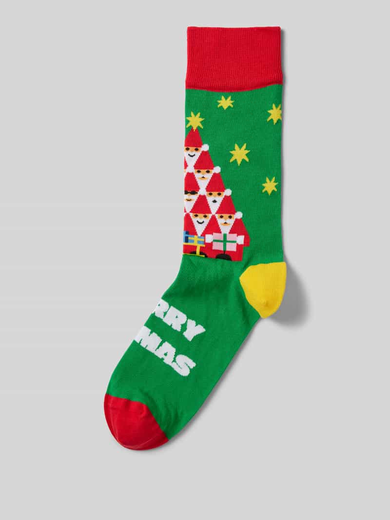 Skarpety z wyhaftowanym motywem model ‘Santaception’