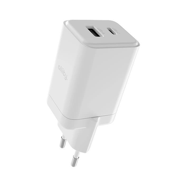 Allity ładowarka sieciowa GaN PD QC ATC-01-45WAC 1x USB-C 1x USB-A 45W biała