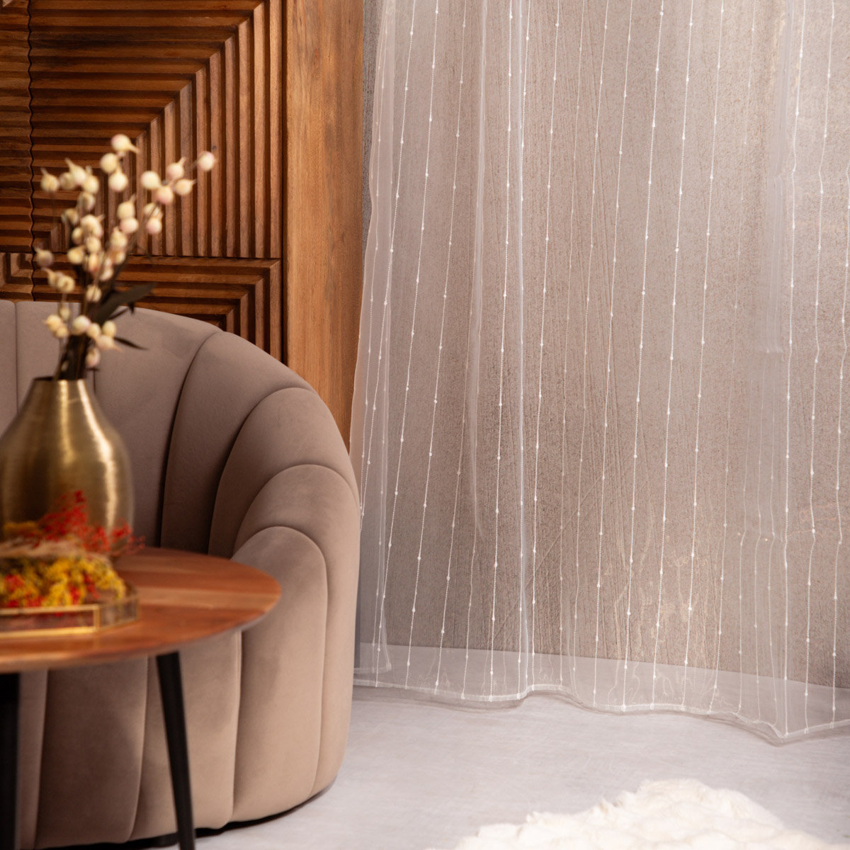 Firanka żakardowa z taśmą B2 ESSENTIALS biała 140x250 cm HOMLA