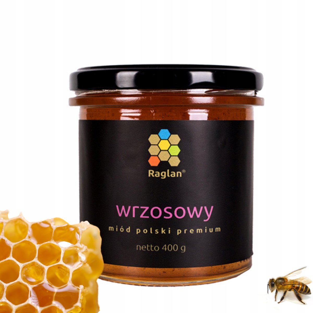 Polski Miód Wrzosowy RAGLAN z Polskiej Pasieki 400 g