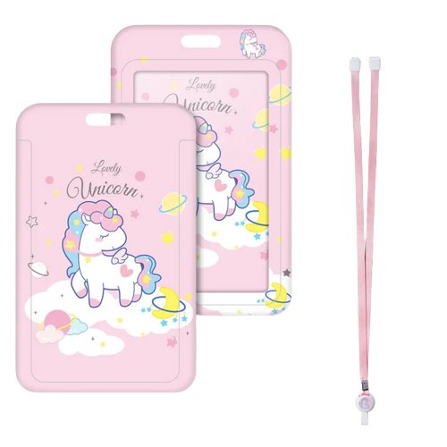 Etui Holder na kartę Smycz UHOO 7032 Lady Unicorn