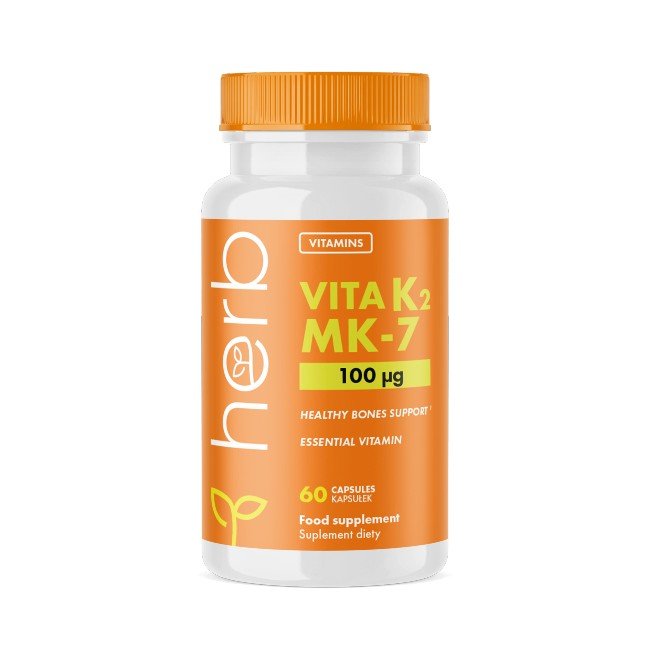 Witamina K2-MK7 100 mcg - wsparcie układu kostnego 60 kapsułek Herb