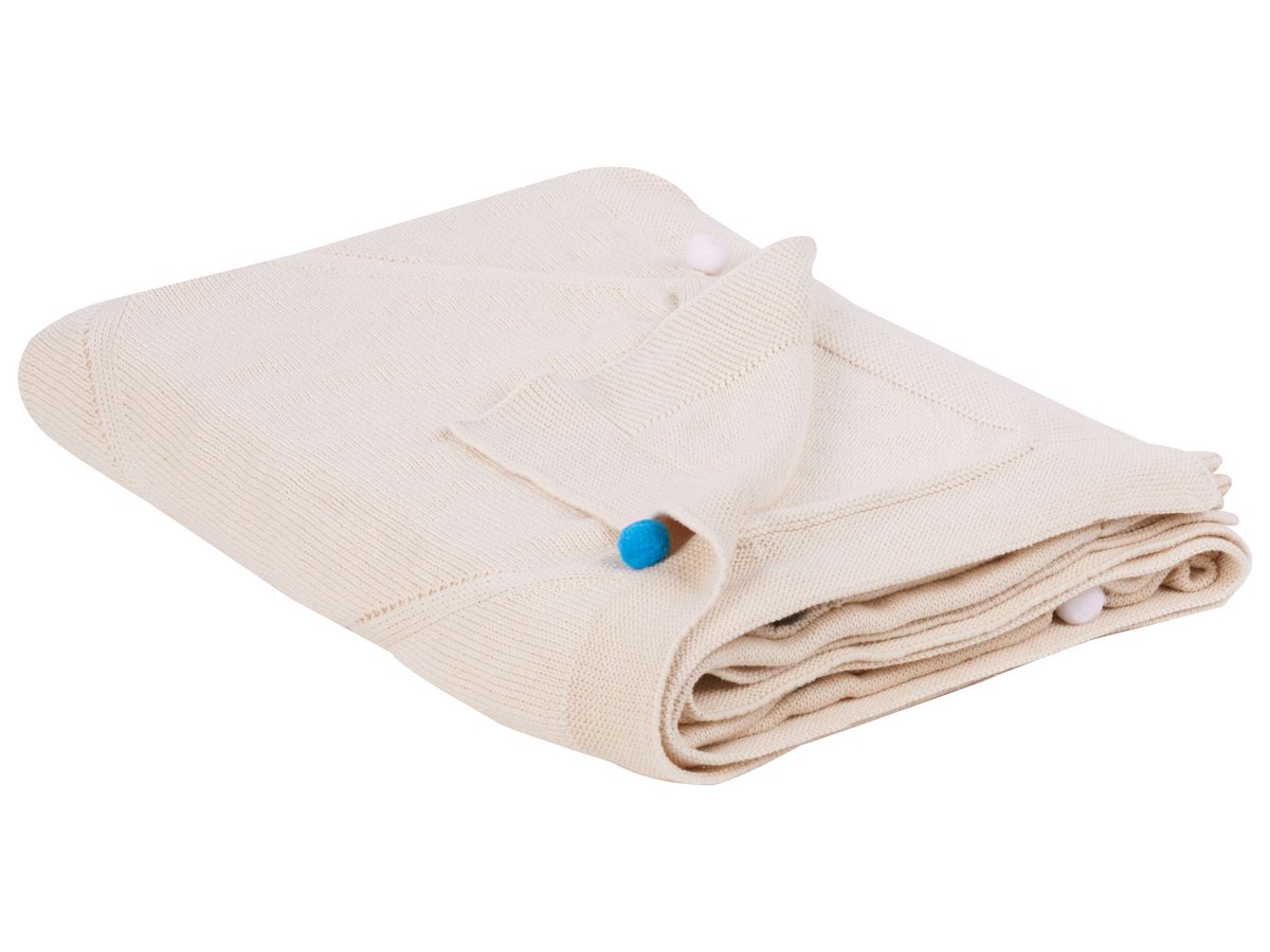 Koc GAIDAR  Bawełna 130 x 170 cm Beżowy Kropki