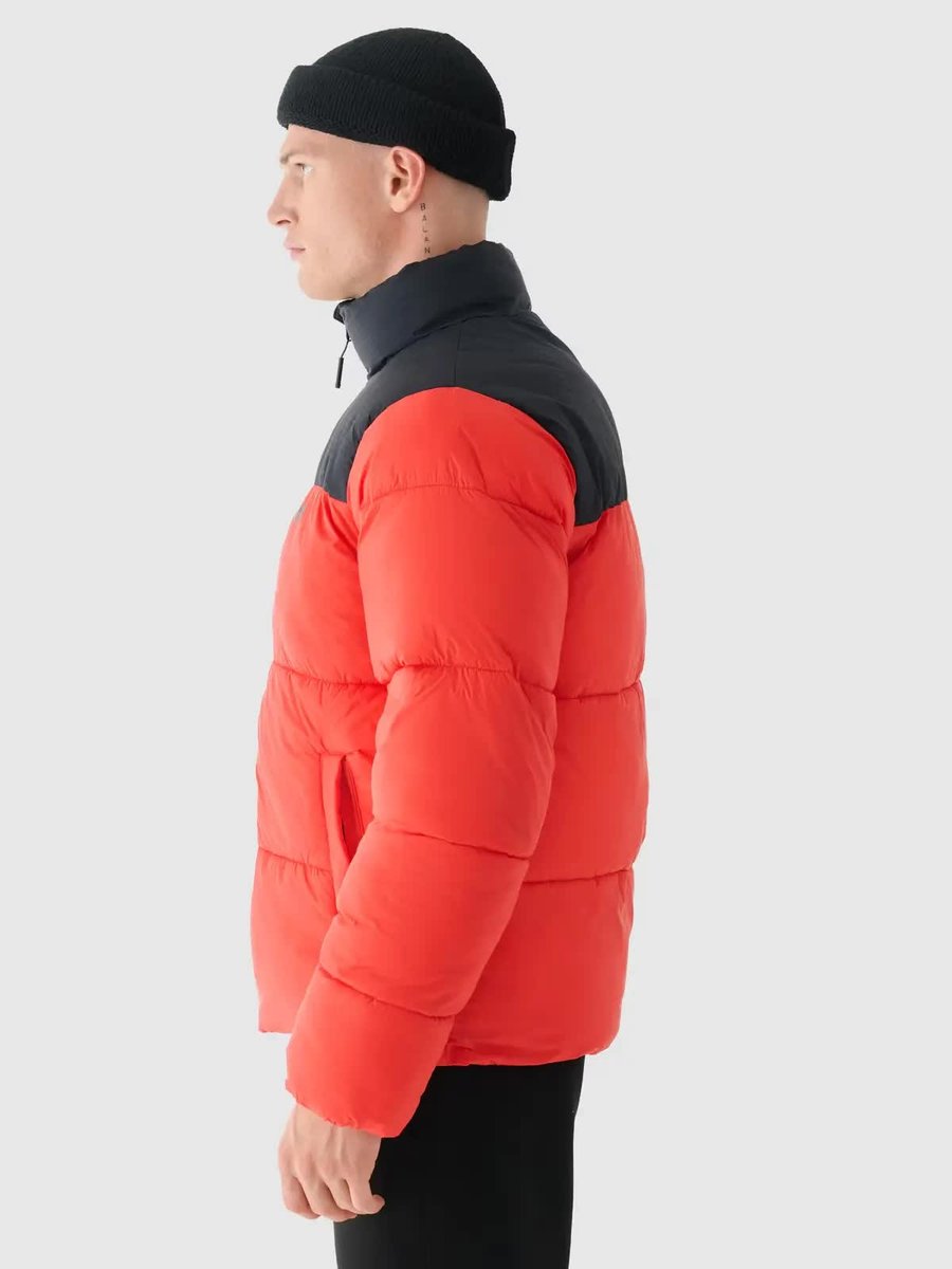 Kurtka męska zimowa puchowa  4F 4FWAW24TDJAM485-62S Czerwony