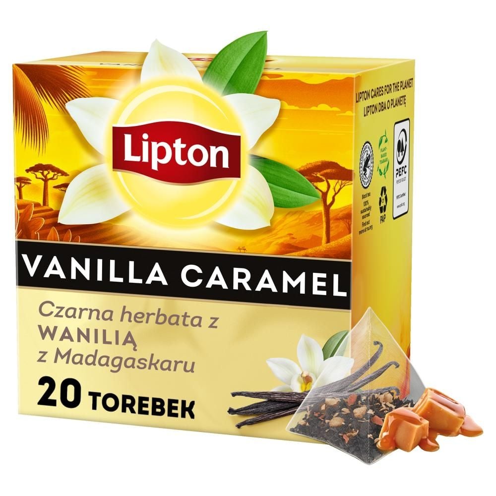 Lipton Herbata LIPTON, piramidki, czarna, wanilia, 20 torebek